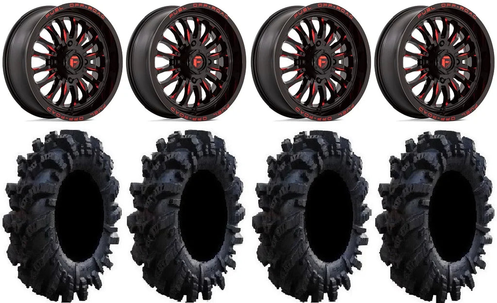 900/1000 XP Intimidator Ranger ARC 18" / 36" Tires / XP 1000 PRO XP Fuel Red Wheels RZR Polaris