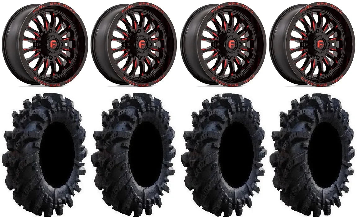 900/1000 XP Intimidator Ranger ARC 18" / 36" Tires / XP 1000 PRO XP Fuel Red Wheels RZR Polaris
