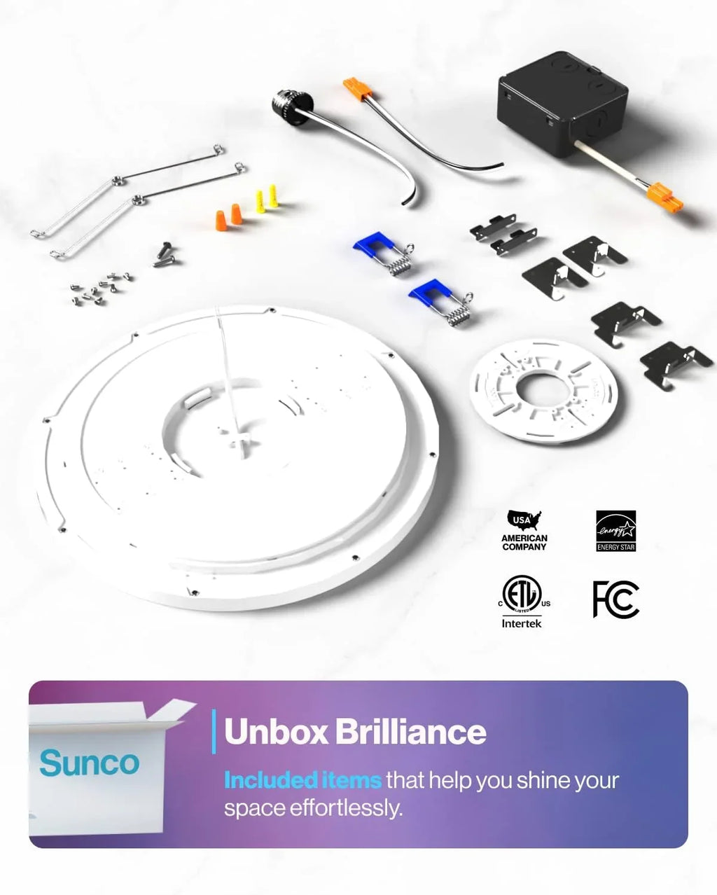 LED Ceiling Smart Home Compatible Mount Bedroom RGB LED Changing Energy Hallway 24W 2500LM Inch Star Light Sunco Kitchen 4 Flush Fixture Light 13 Night Pack Alexa for Google ETL Color Amazon