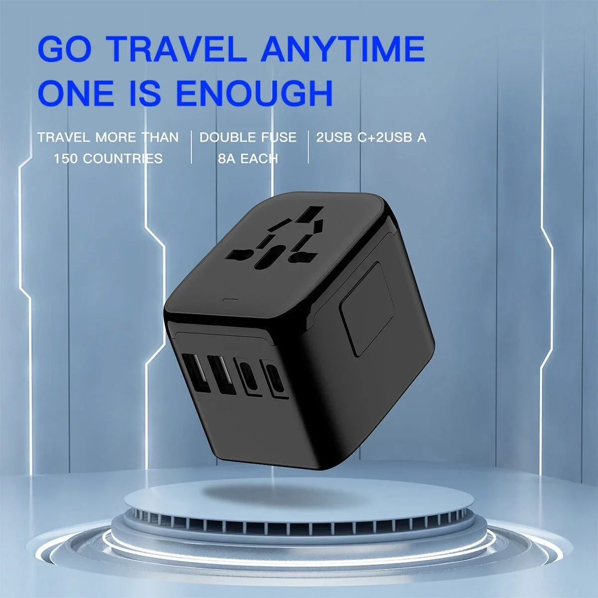 Universal Adapter Travel International USB+2 Plug Converter AICase Power Outlet 2 USB C