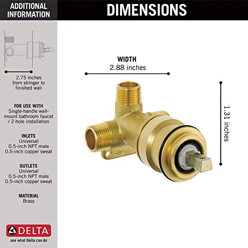 Delta Mount Single Wall Tesla Handle Rough R3510-WL