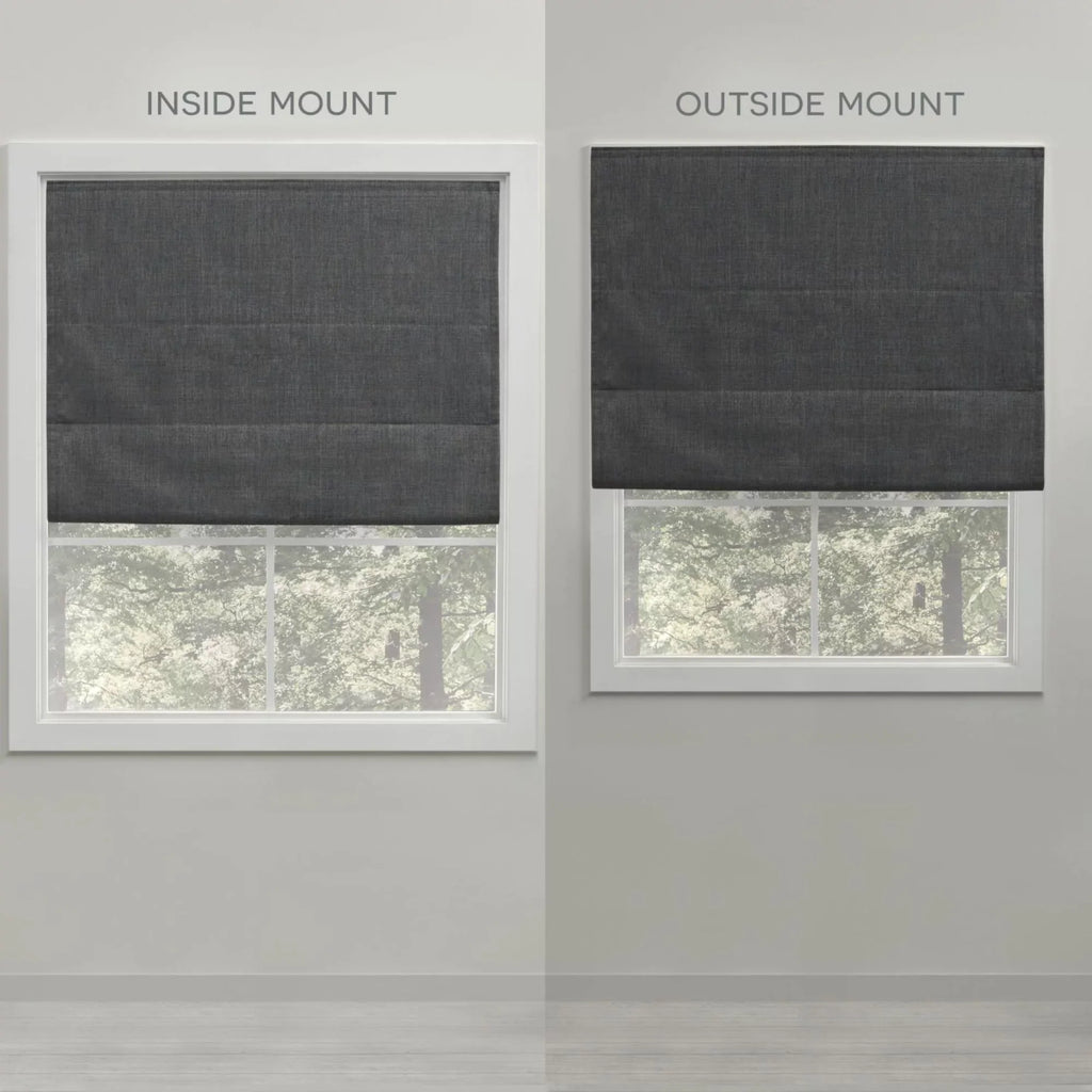 Shade, Dark Home Total Blackout Roman 31"x Bolan 64", Botanical Exclusive Grey