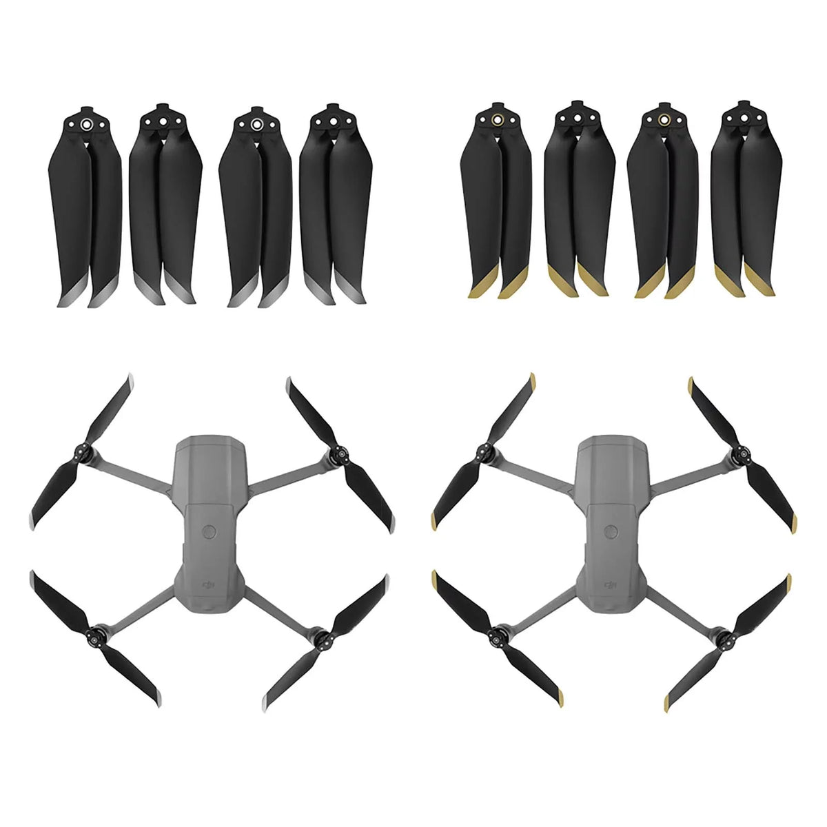 Disassemble for 4pcs Install 2 Carevas MAVIC Low Propeller Replacement Easy Noise to AIR with Drone