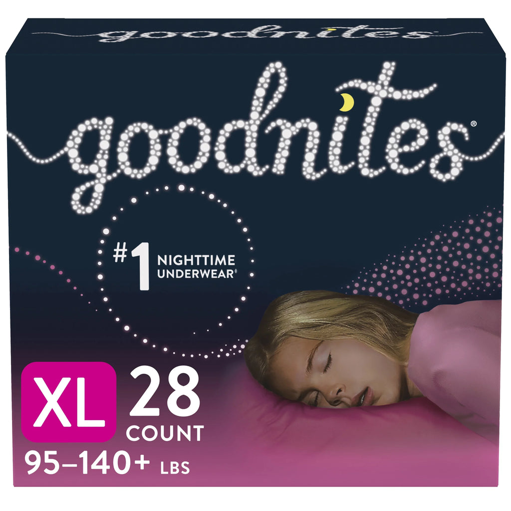 for Nighttime Girls, Options) (Select for Ct More Goodnites Underwear Bedwetting XL, 28