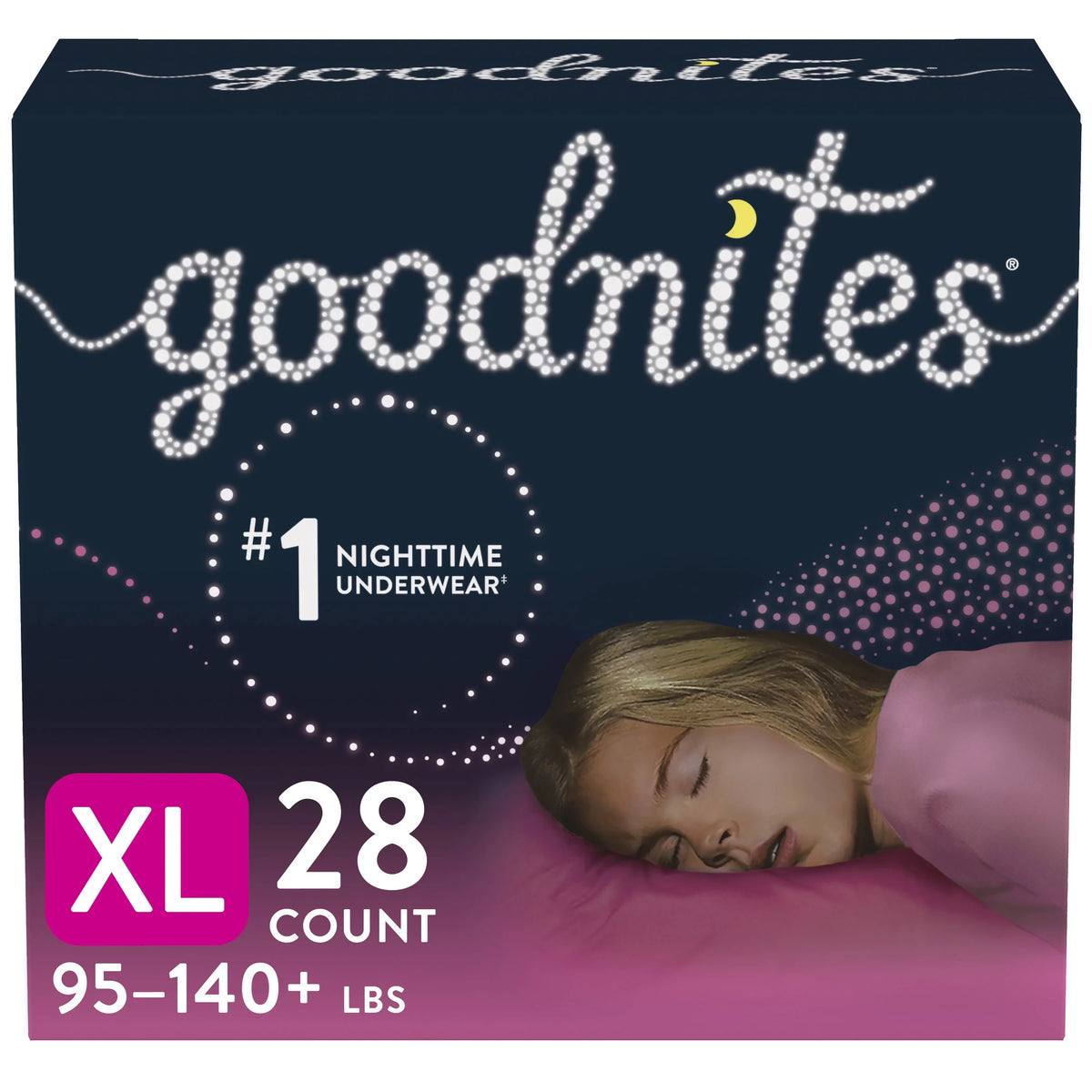 for Nighttime Girls, Options) (Select for Ct More Goodnites Underwear Bedwetting XL, 28