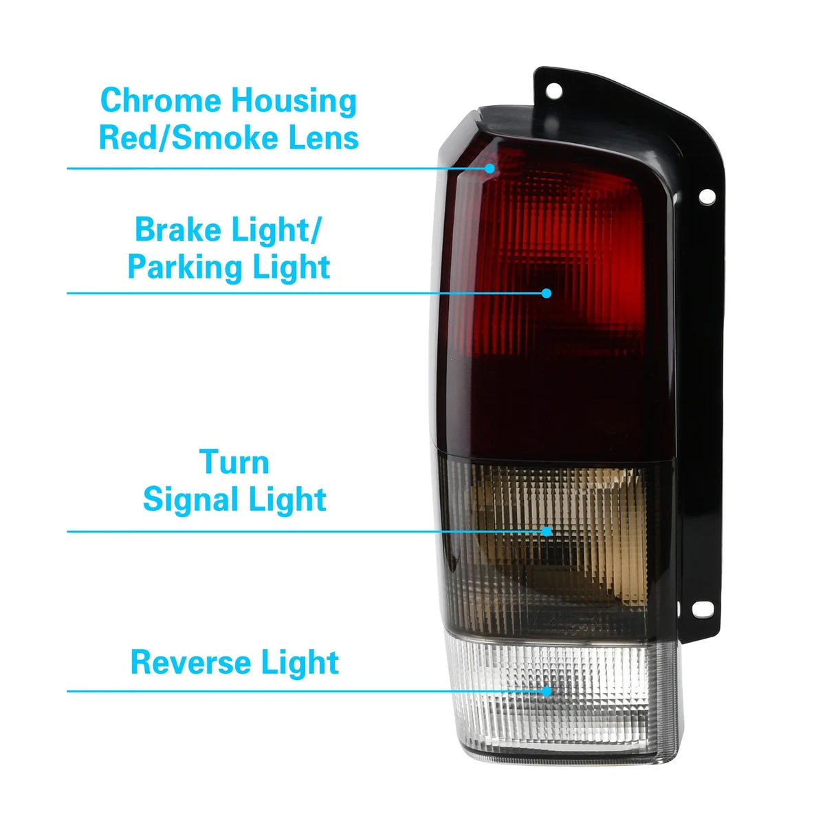 Rear Red/black Lens Set(Left Right)Compatible for with Cherokee Lamps XJ Smoke 1997-2001 XJ Fits Lights Jeep 97-01 + Tail Tail