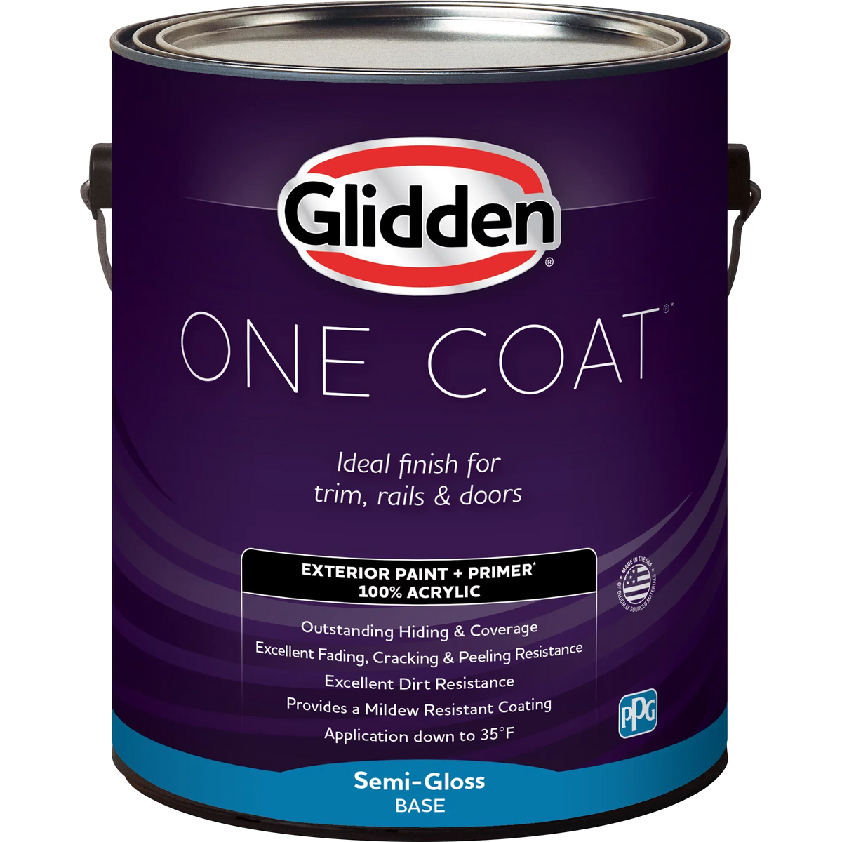 Orange Essential Glidden 5 Exterior One Primer Coat / + Gallons Semi-Gloss, Paint Orange,