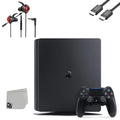 With BOLT New) Black Console Earbuds Gaming 1TB AXTION Slim Gaming + (Refurbished: 4 Sony Microphone Bundle Like PlayStation Pre-Owned