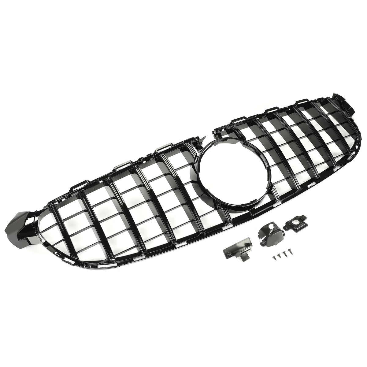 AMG Bumper Black S 2018 Or Cover Both Grille 2017 for with W205 for Benz 2016 Front Kojem Camera Mercedes without Model C63 Painted 2015