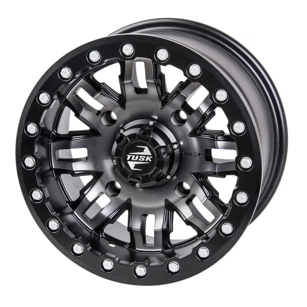 Tusk + Wheel YAMAHA 4 Pack) 1000 RMAX 4/156 R-Spec Gun Beadlock For 4.0 Wolverine 2022 (4 Teton Metal/Black 14x7 3.0