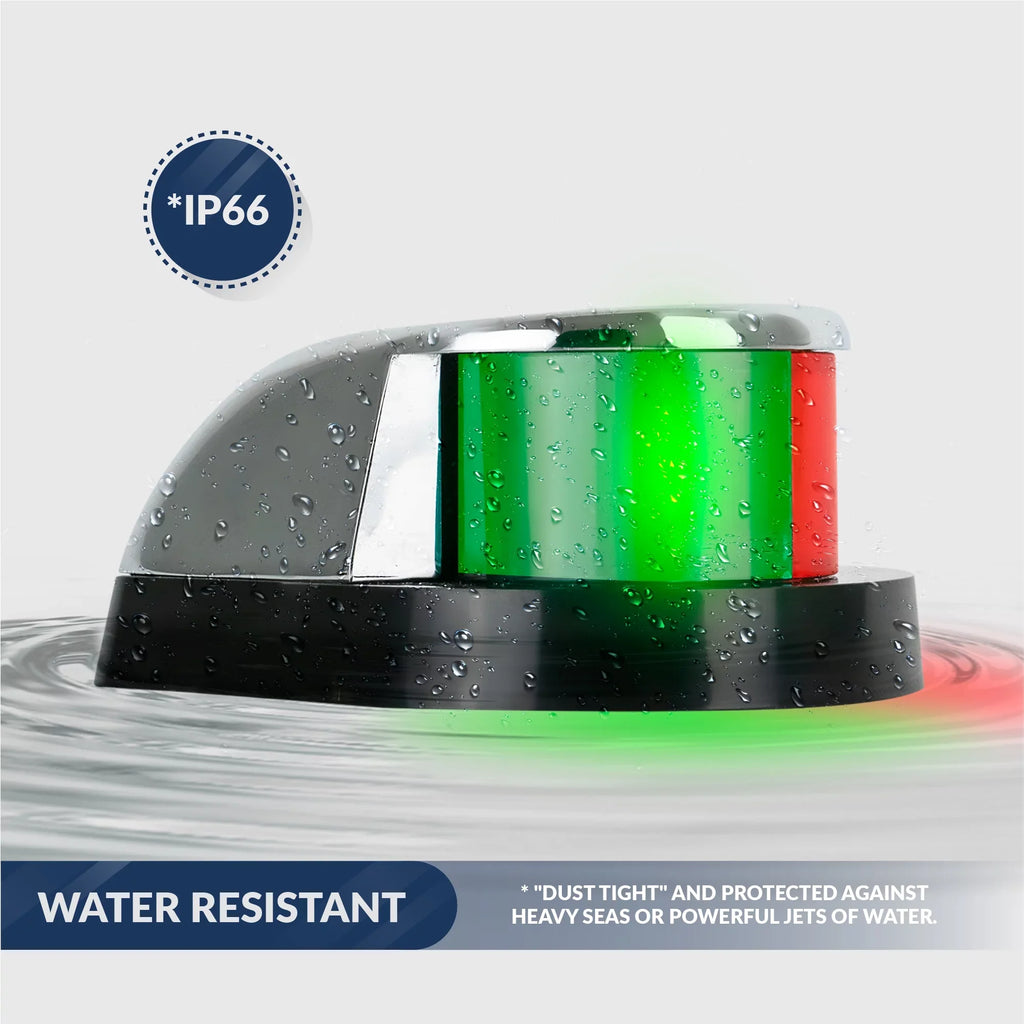 Navigation Oceans USCG Bow FO4429 Five Boats Navigation 2NM Boat for Light, - Boat Red Lights Horizontal Navigation LED Lights Lights Rules 12V, LED and Bi-Color Mount Light, Green, -