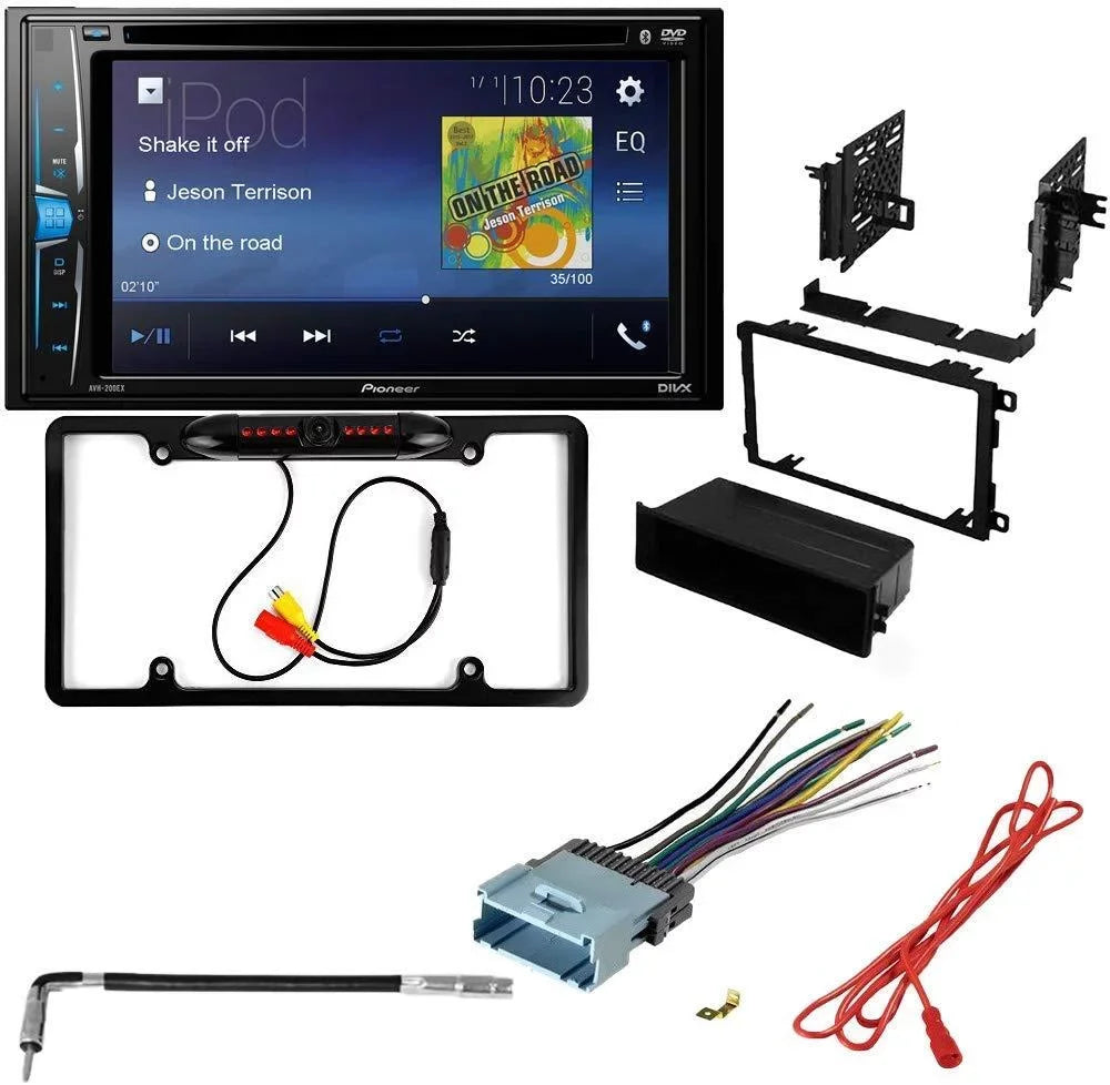 Dash Bundle Kit Installation Backup Touchscreen, and - DVD KIT2416 Stereo for Multimedia Double Kit AM Mounting Pioneer Camera, Pontiac Din Bluetooth Grand / Car with 2001-2005