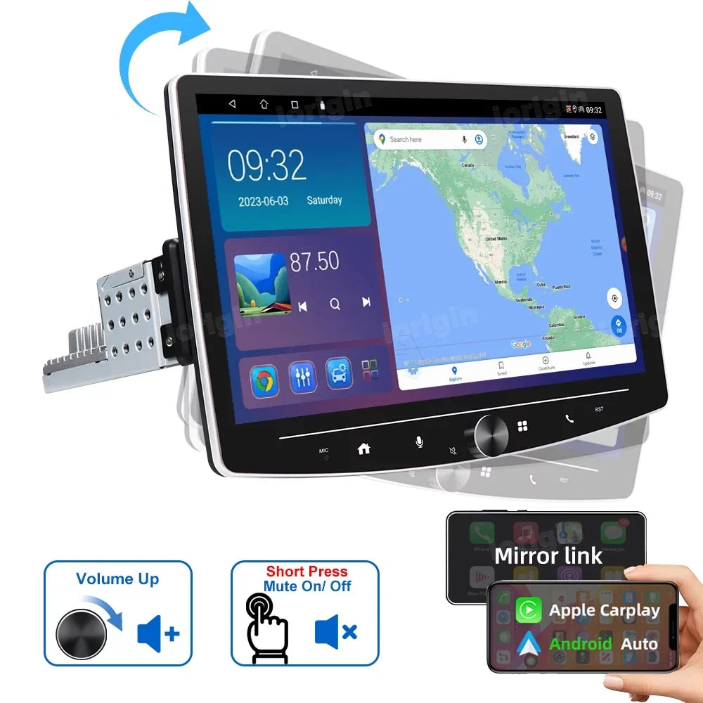 Mirror Screen 1 Touch 10 Apple Auto Receiver including Multimedia Player AHD Bluetooth Stereo Carplay Camera with Single Android FM Car USB HD Reversing USB Audio Inch Link Radio Din
