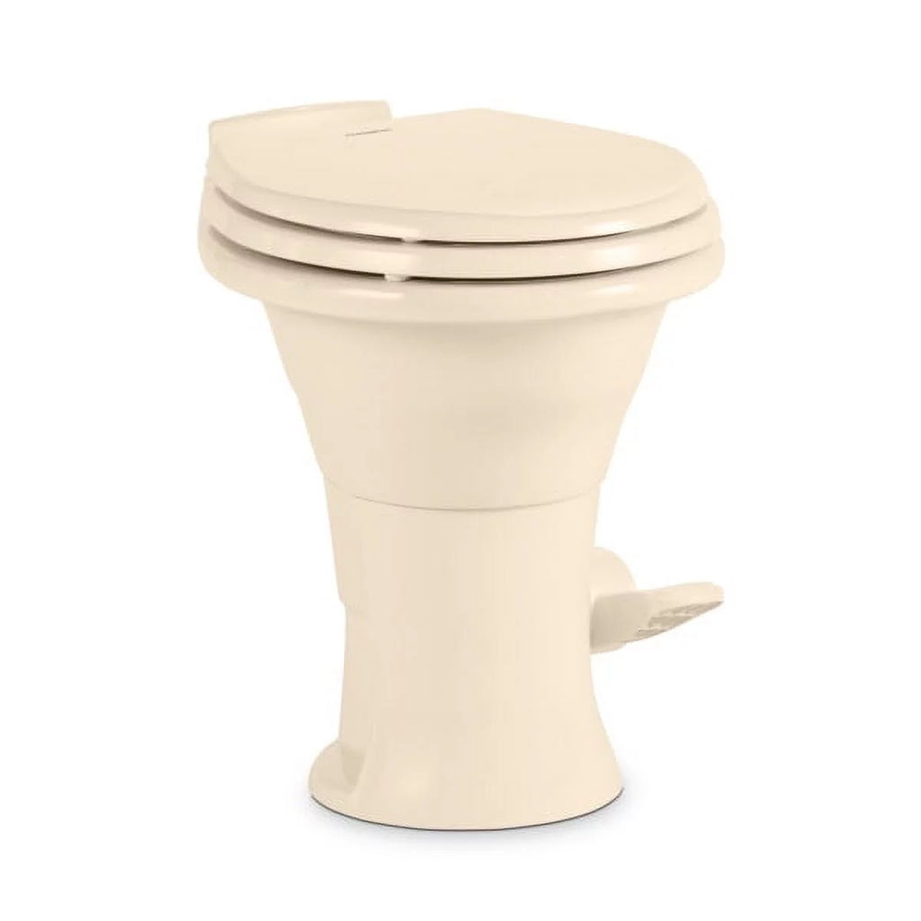 Pressure-Enhanced - Slow Dometic Shape, Cover PowerFlush Seat Flush Lightweight Perfect Toilet Oblong 310 and Modern Standard Close - for Efficient with RVs and