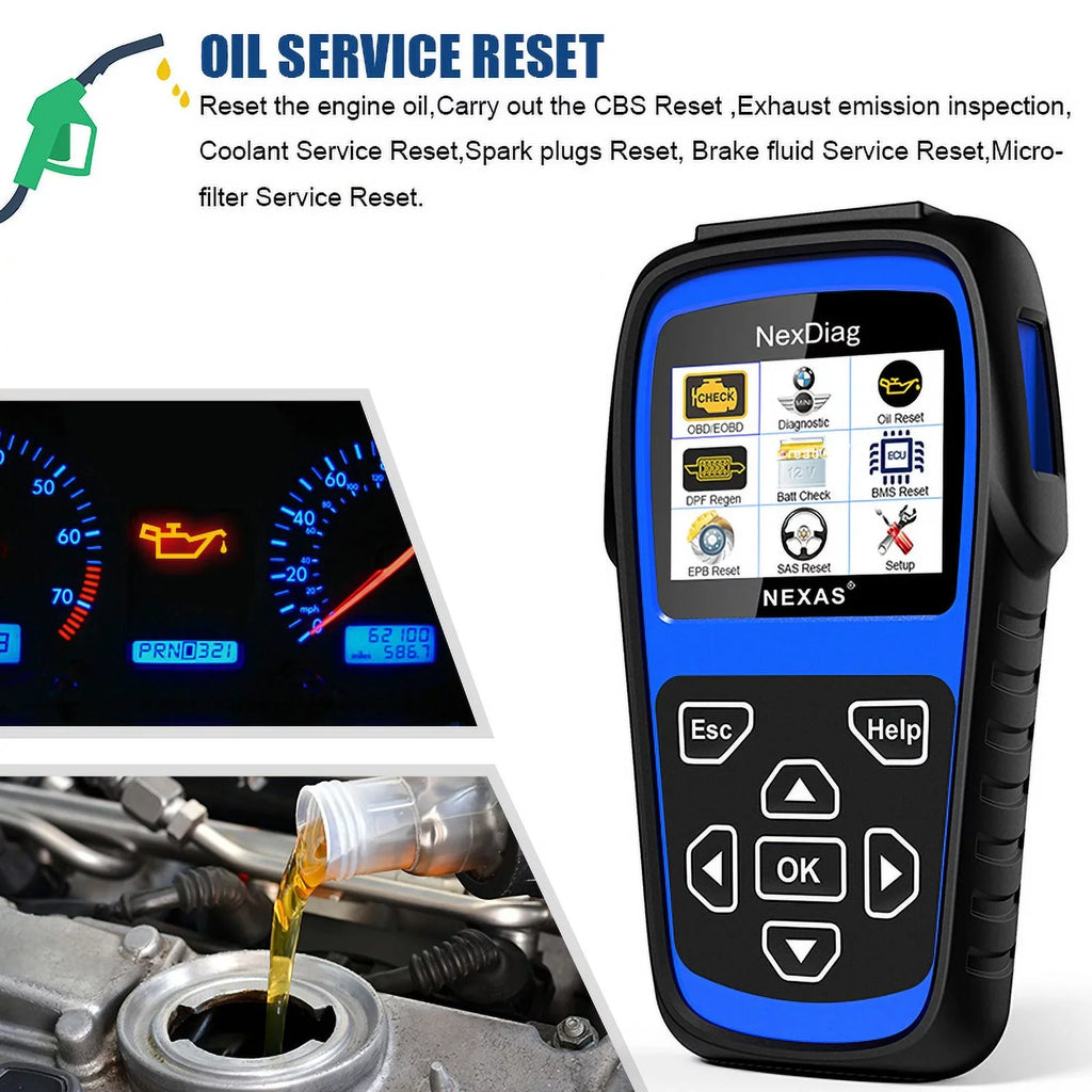 Automotive after Maintenance Reset Engine Check Scanner for ND601 Fits Regen Diagnostic Code & BMS MINI 1996 Tool Scanner Reader for Vehicles DPF OBD2 Diagnostic NEXAS Multi-System BMW