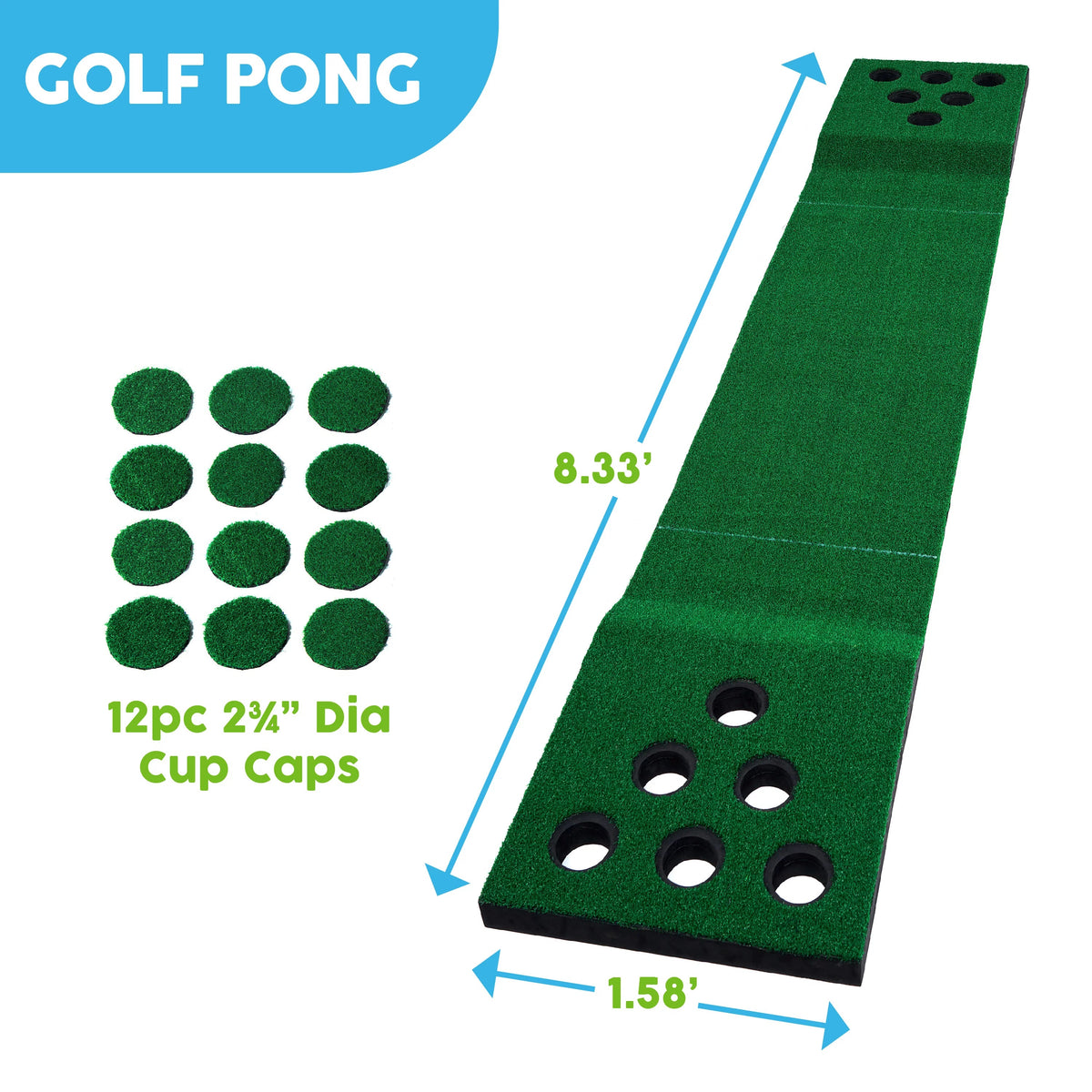 Hitting Lawn Game Big and Green Sky Golf Mat Putting