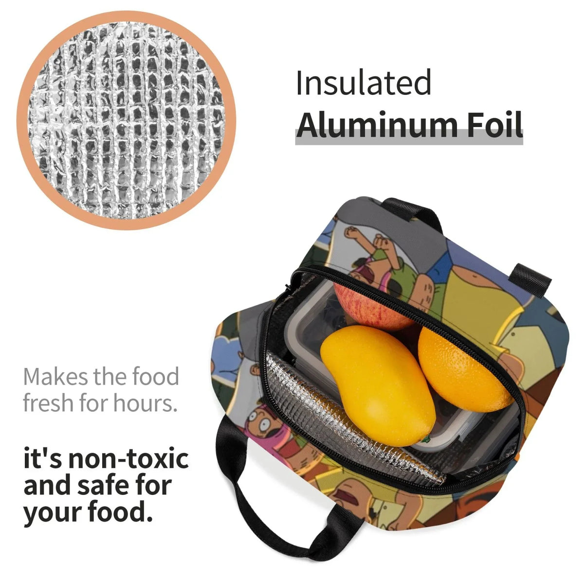 Reusable For Thermal Adventure Bag And Lunch School Bob's Office Box Insulated Adult Cooler Kids Bag For Burgers Bento Picnic Portable Lunch