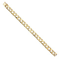 Wellingsale 14k Cuban 8.5" Nugget Polished Link - Gold Solid Mens Yellow Bracelet Solid