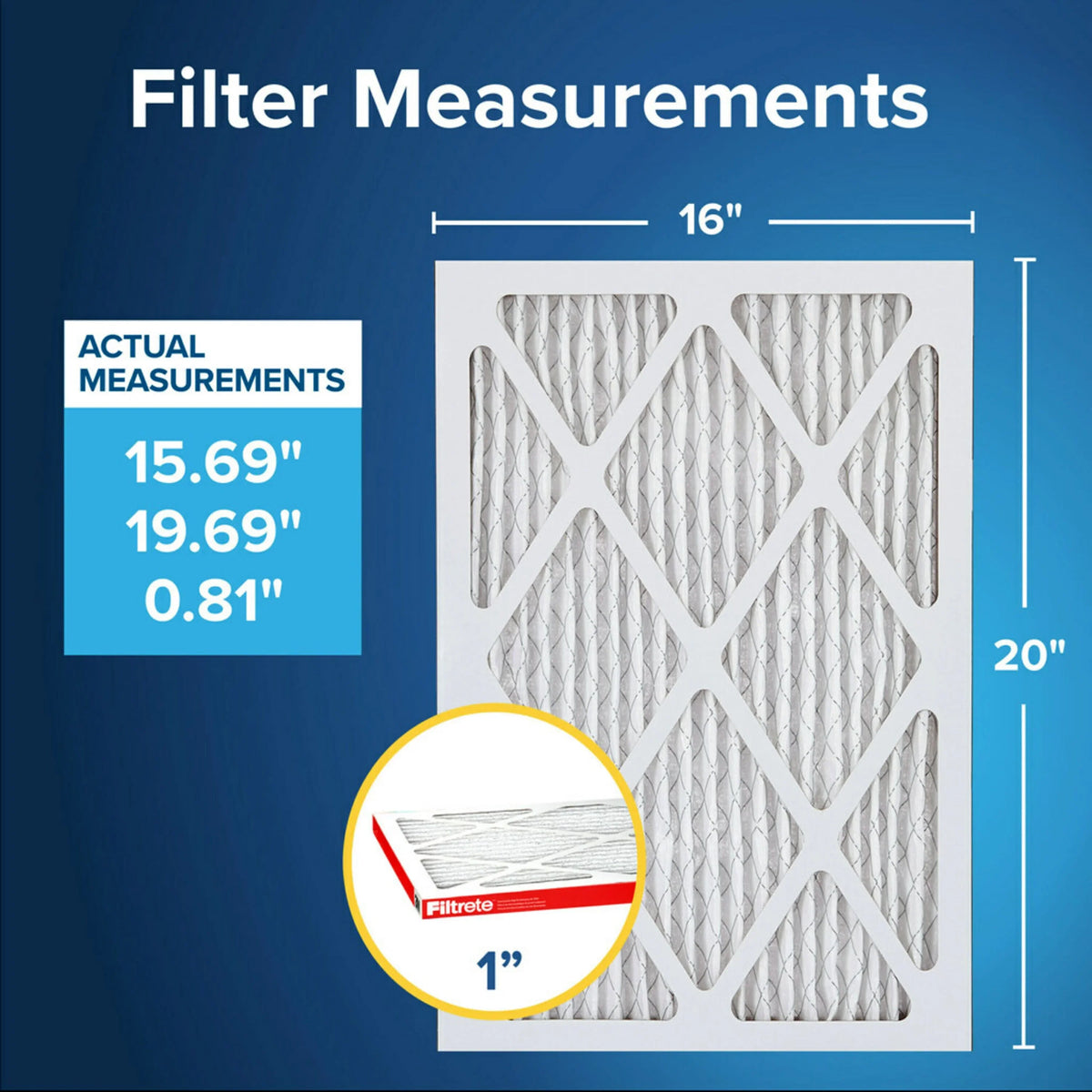 Filter, Defense, Air Filters 16x20x1 4 Filtrete 11, MPR 1000 Allergen MERV
