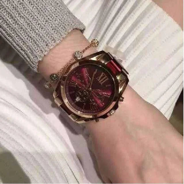 Chronograph Wrist Michael Burgundy Red Women for Kors Watch MK6270 Bradshaw