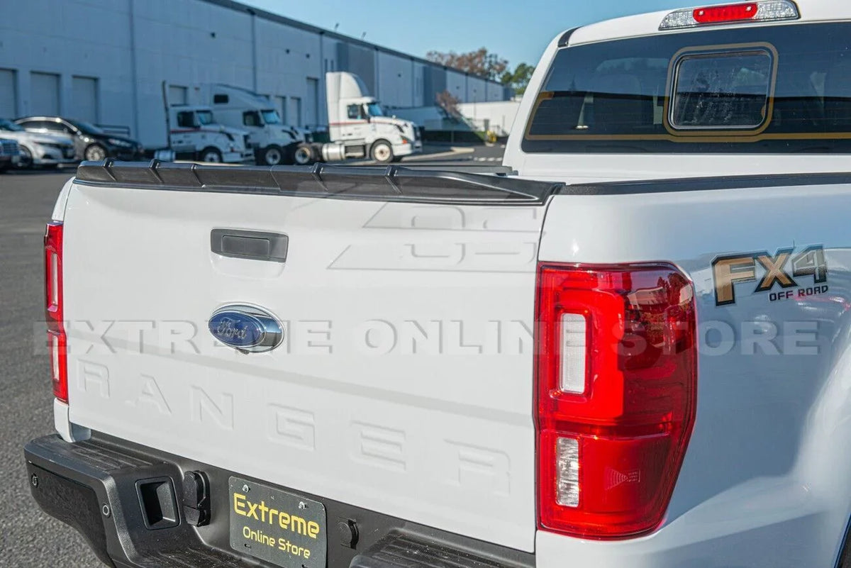 BLACK Trunk Models Ford 2019-Present Ranger Street Lid Rear Tailgate Spoiler MATTE - Plastic Series For | Wing Replacement ALL ABS