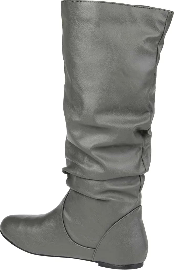 M Wide Faux Journee Extra Calf Grey Collection Knee Women's Slouch Boot Leather High Jayne 7.5