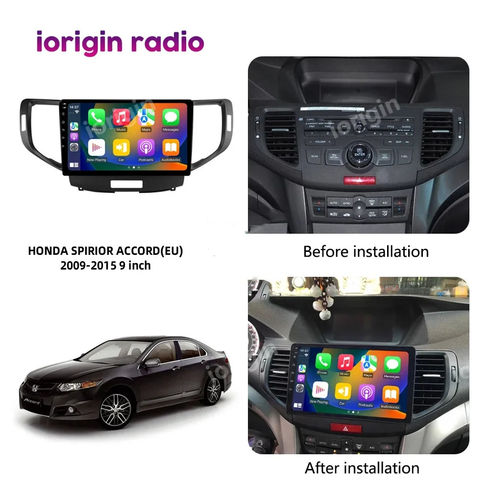 Stereo Car Audio 32G Carplay Tsx Honda 2009-2014 | GPS Acura Radio Android 12 Accord 8 for