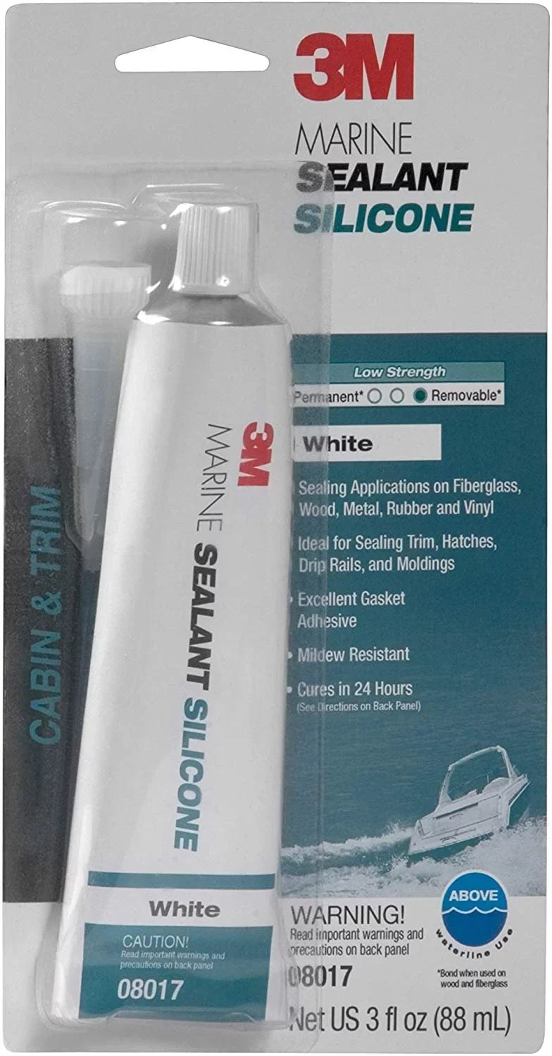 3M 08017 Grade Silicone Marine Boats White Sealant For and RVs 3 Ounces -