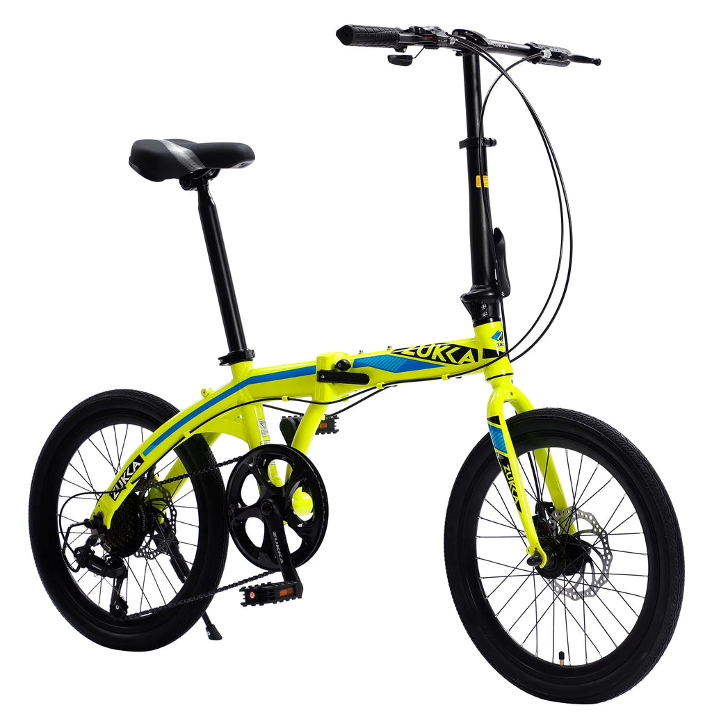 City Yellow Alloy Folding 8 Bike, Speed Aluminium Bike, 20" Frame,