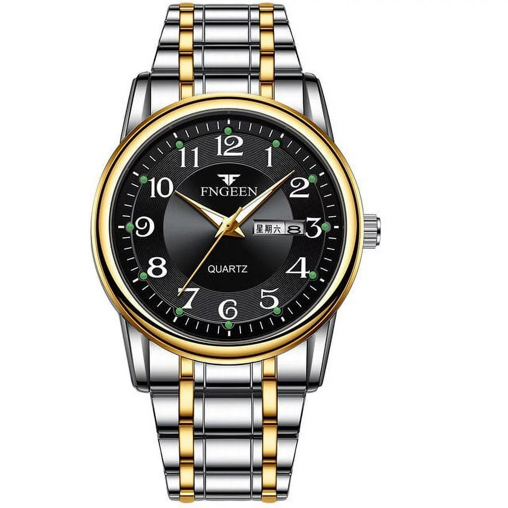 Relogio Mens Stainless Quartz Sport Luxury FNGEEN Watch Man Top Steel Luminous Brand Watches Wristwatch Masculino Hands Men