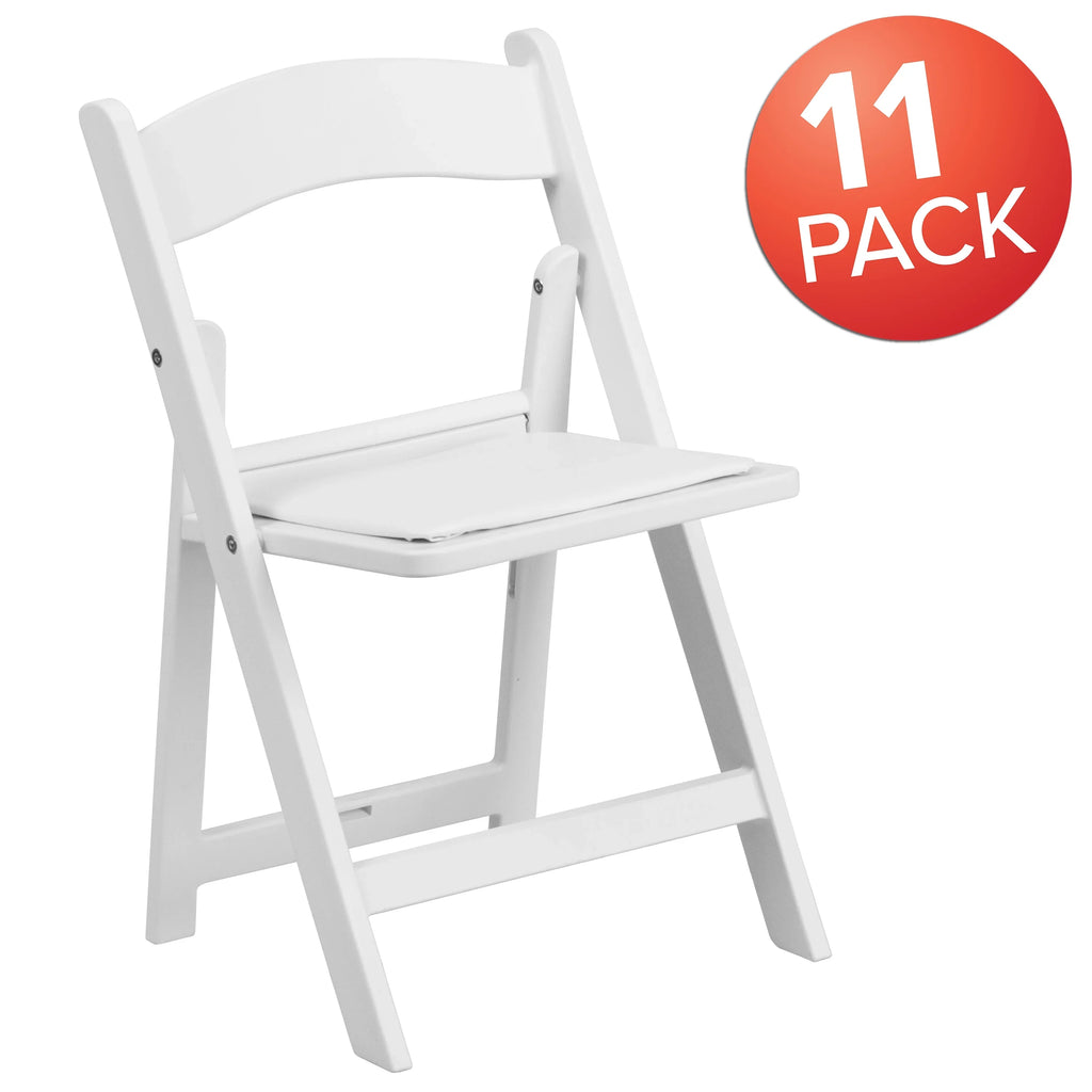 Resin White HERCULES Vinyl Furniture Pack Kids White Folding Flash Padded with Seat Chair 11