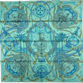 Horse Kare90 Green The HERMES Hermes New) Blue (Like Silk Pre-Owned Gray Ladies Horsewards Large Scarf Award