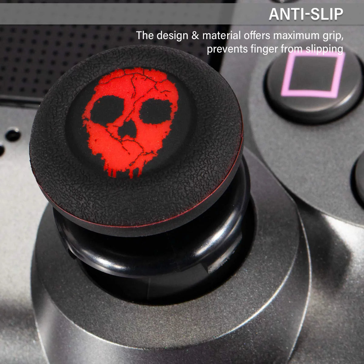 & for & Grip Red) Playrealm PS4 Controller Cover Dualsenese FPS Extender Silicone PS5 Printing Thumbstick 2 (Ghost Sets Rubber