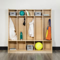 Cubbies, 5 48"L - Locker 48"H Kid School Coat Bench, Section (Natural) Hook-Safe, with BizChair Storage Friendly Wooden Organizer Design x and
