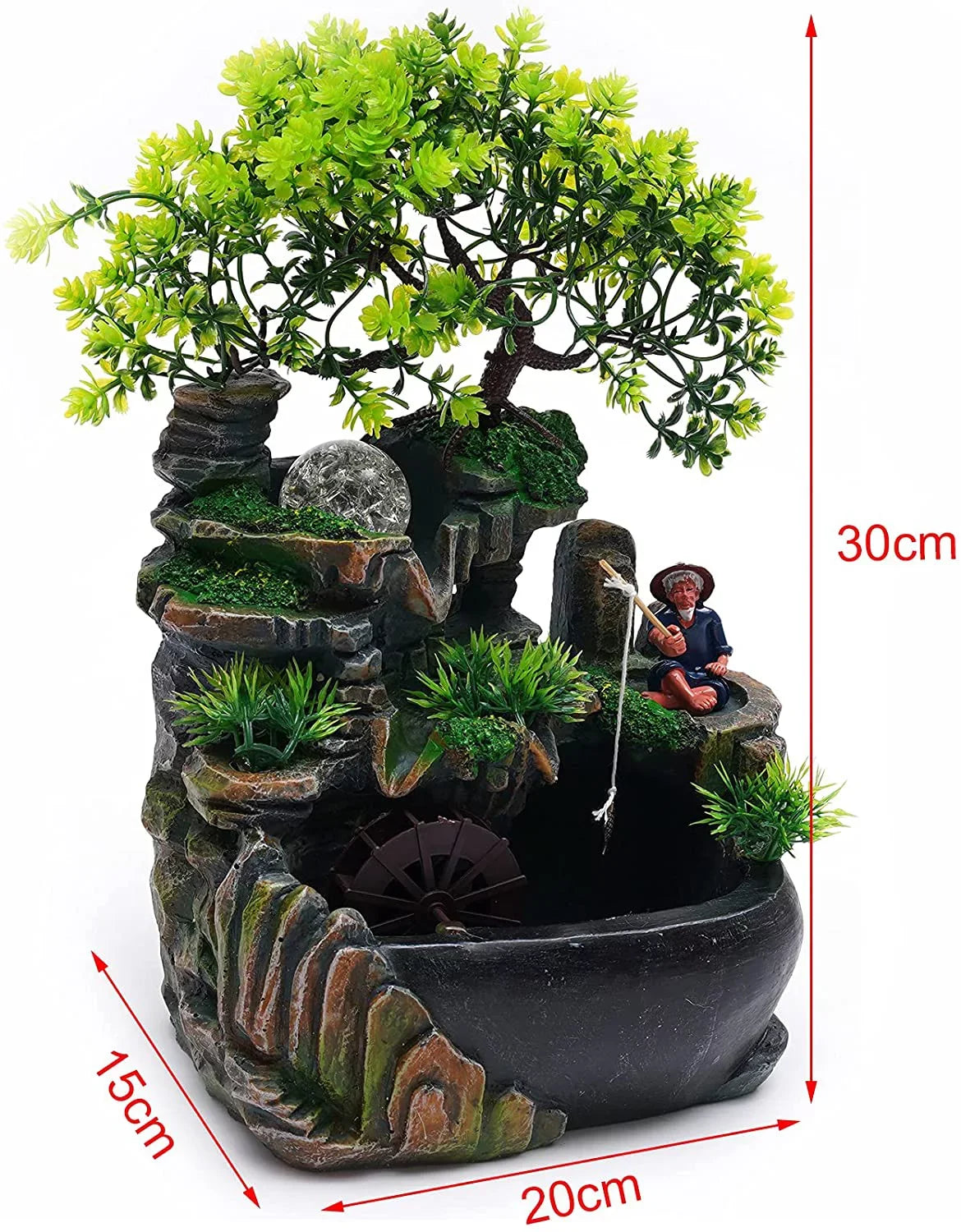 Fengshui Fountain Ornament Waterfall Miumaeov Rockery Decor Zen Desktop