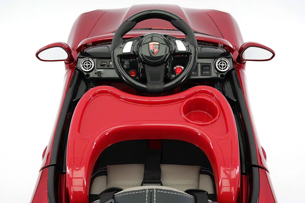 Ride-On Kiddie Electric 12V with R/C Roadster Parental Kids Cherry | Car Red Remote