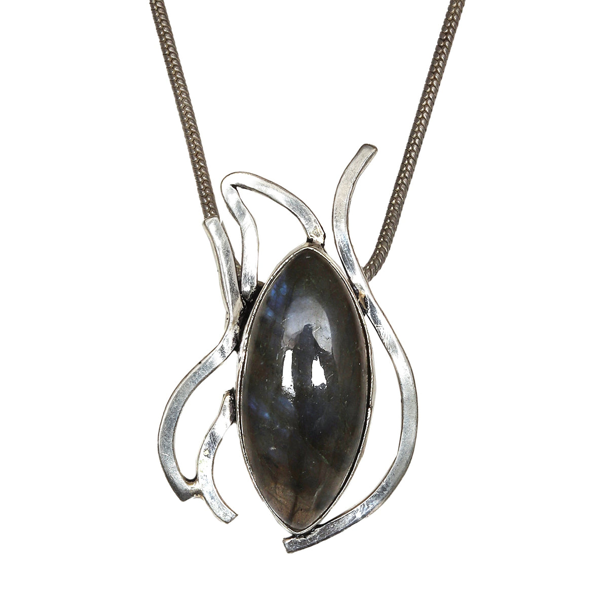 Garnet Gemstone Sterling Labradorite 925 Jewelry Necklace Silver Handmade