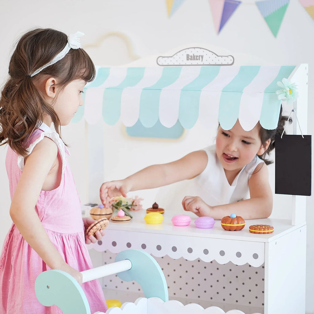My Wooden Dream Set Teamson Bakery Cart Kids Pastry Play Shop and