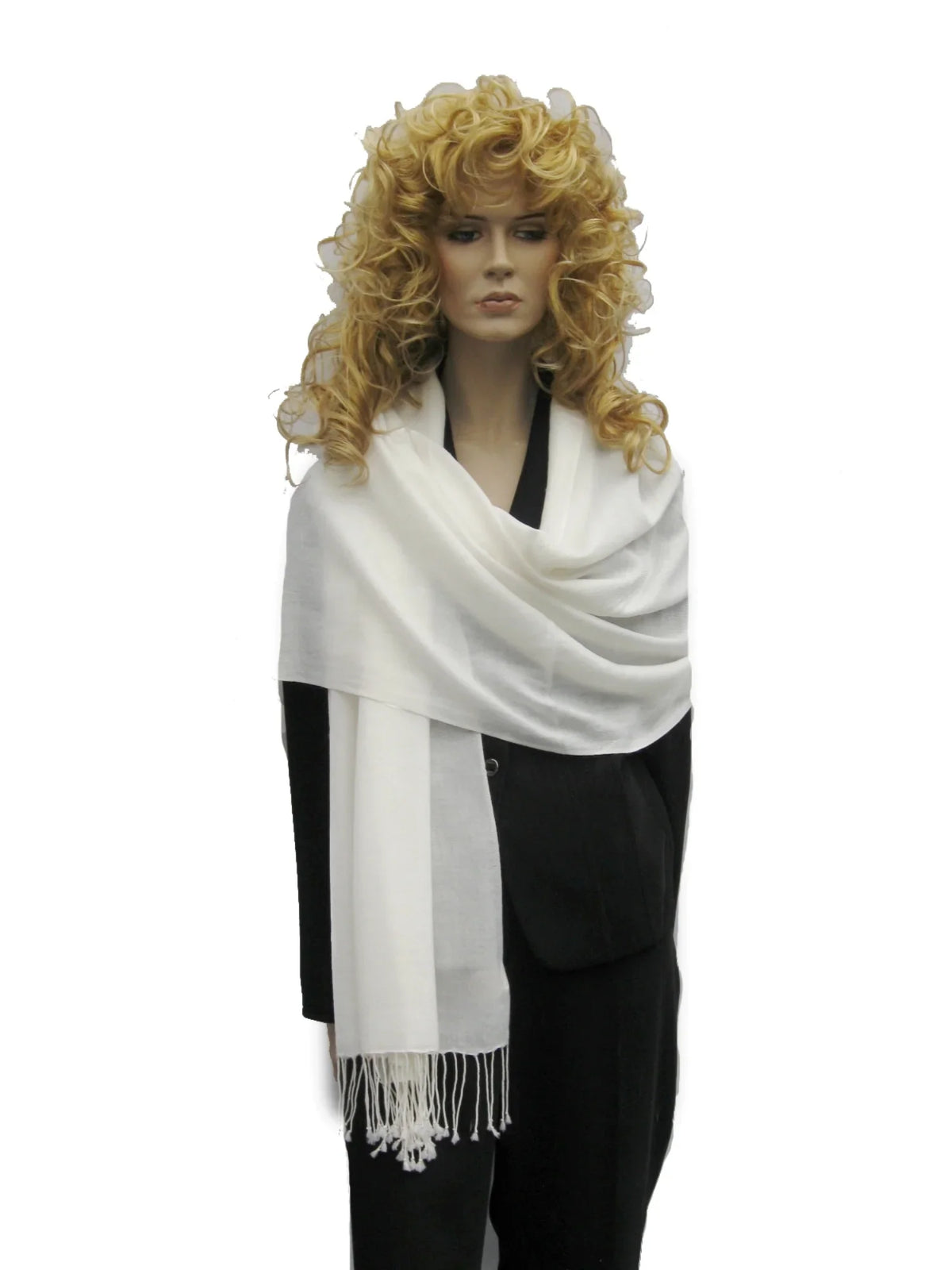 Shawl/Cashmere Scarf/Wool/Silk Shawl/Shawls/Scarf/Scarves/Wrap/Stole/Muffler/Cape/Ruana/Blanket/Throw/Pashmina Regular Shawl) (Cream/Ivory