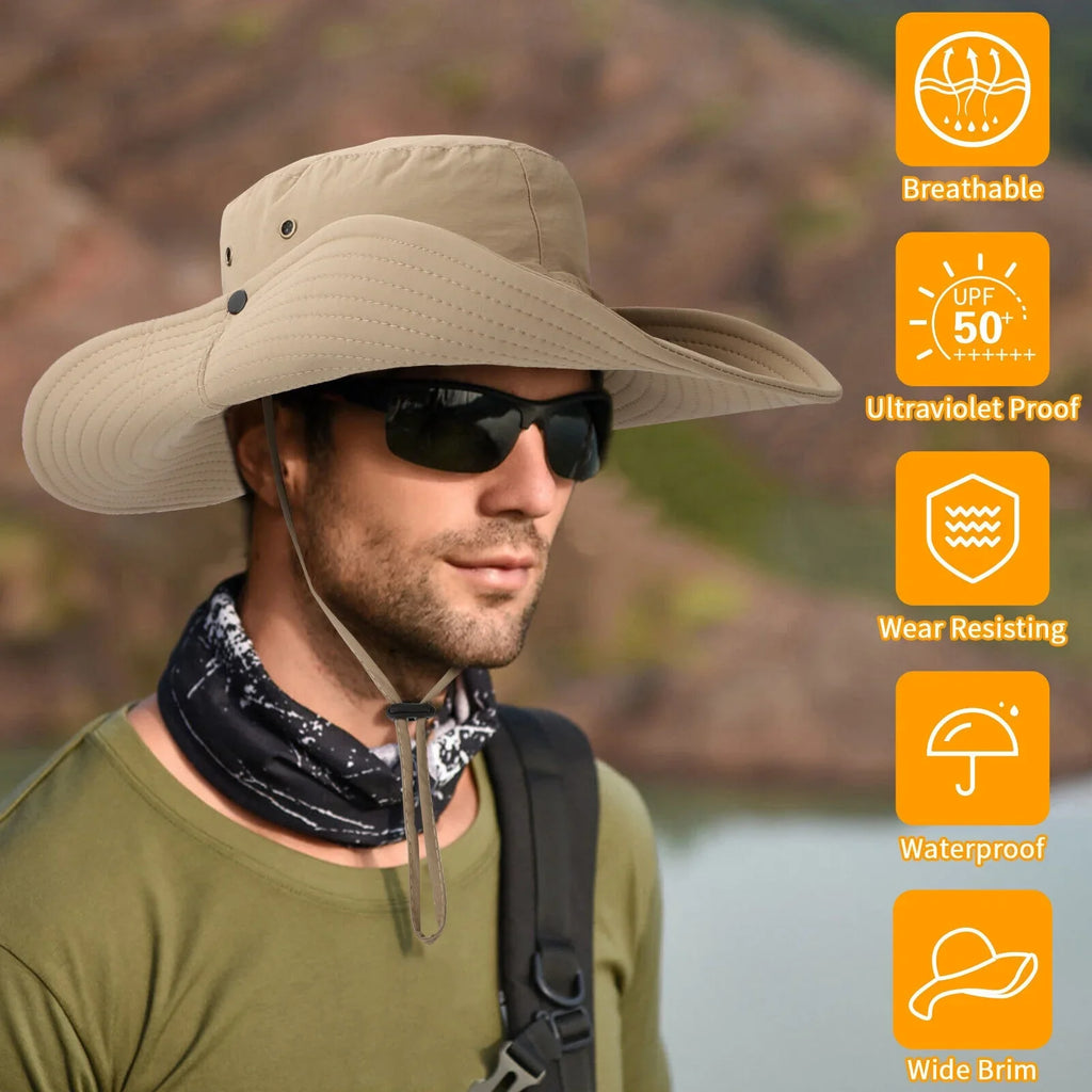 Wide Cap Hiking for Men UV Protection Garden Fishing Brim Bucket Women Hat Sun