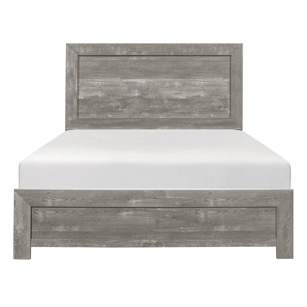 1pc Finish Style Bed Furniture Bedroom Modern Gray King Size Eastern Rustic