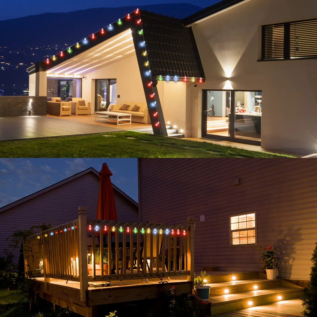 Eva's Bulbs Lights Color Waterproof Changing C9 23ft Light Outdoor, 20 LED Lights Christmas String