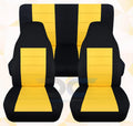 with T239-Designcovers Seat and Jeep Compatible Wrangler LJ 2003-2006 Full Set Two Yellow - Front&Rear Tone Covers:Black