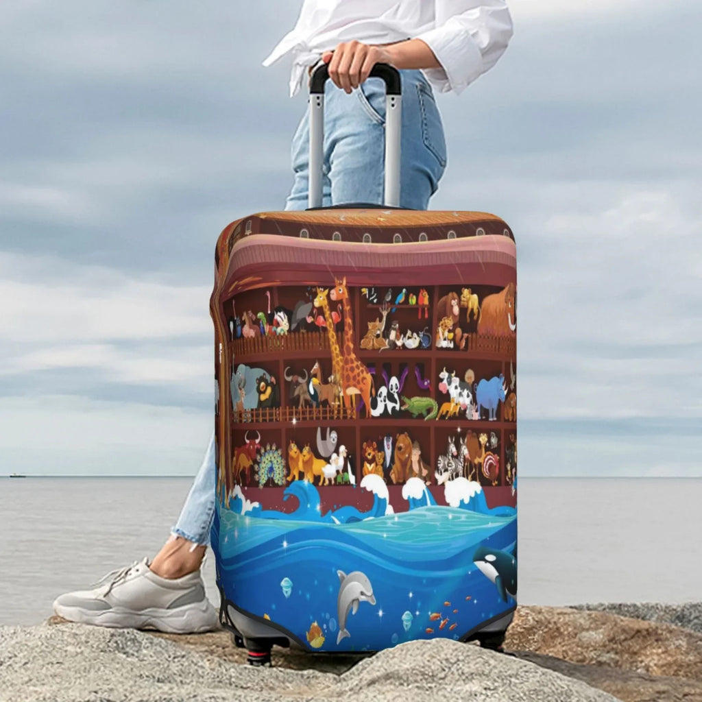 Junzan Ark2 Fashion Inch Suitcase Luggage 18-32 - Noah'S Print Luggage Animals Fits Washable On Cover Protector