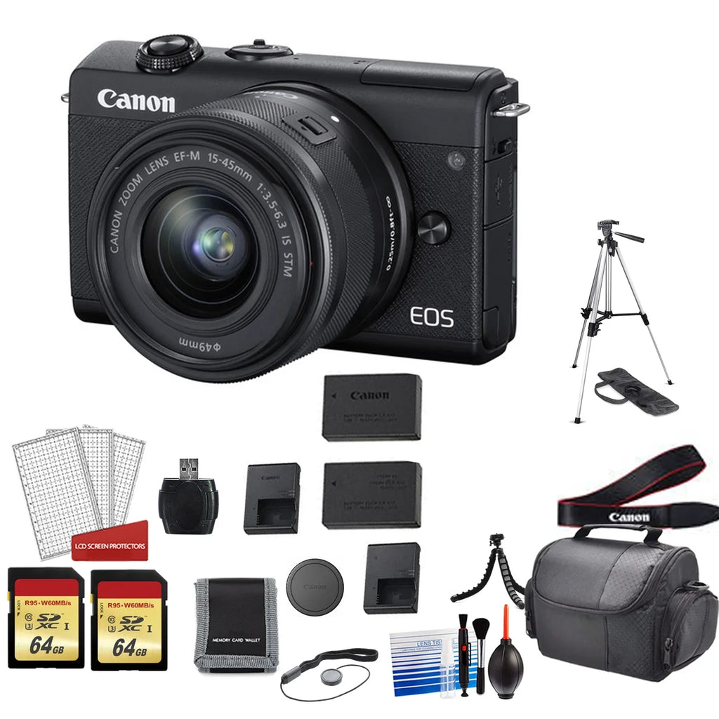 with with Spare Canon Kit Lens International M200 Model + 15-45mm - More Battery EOS