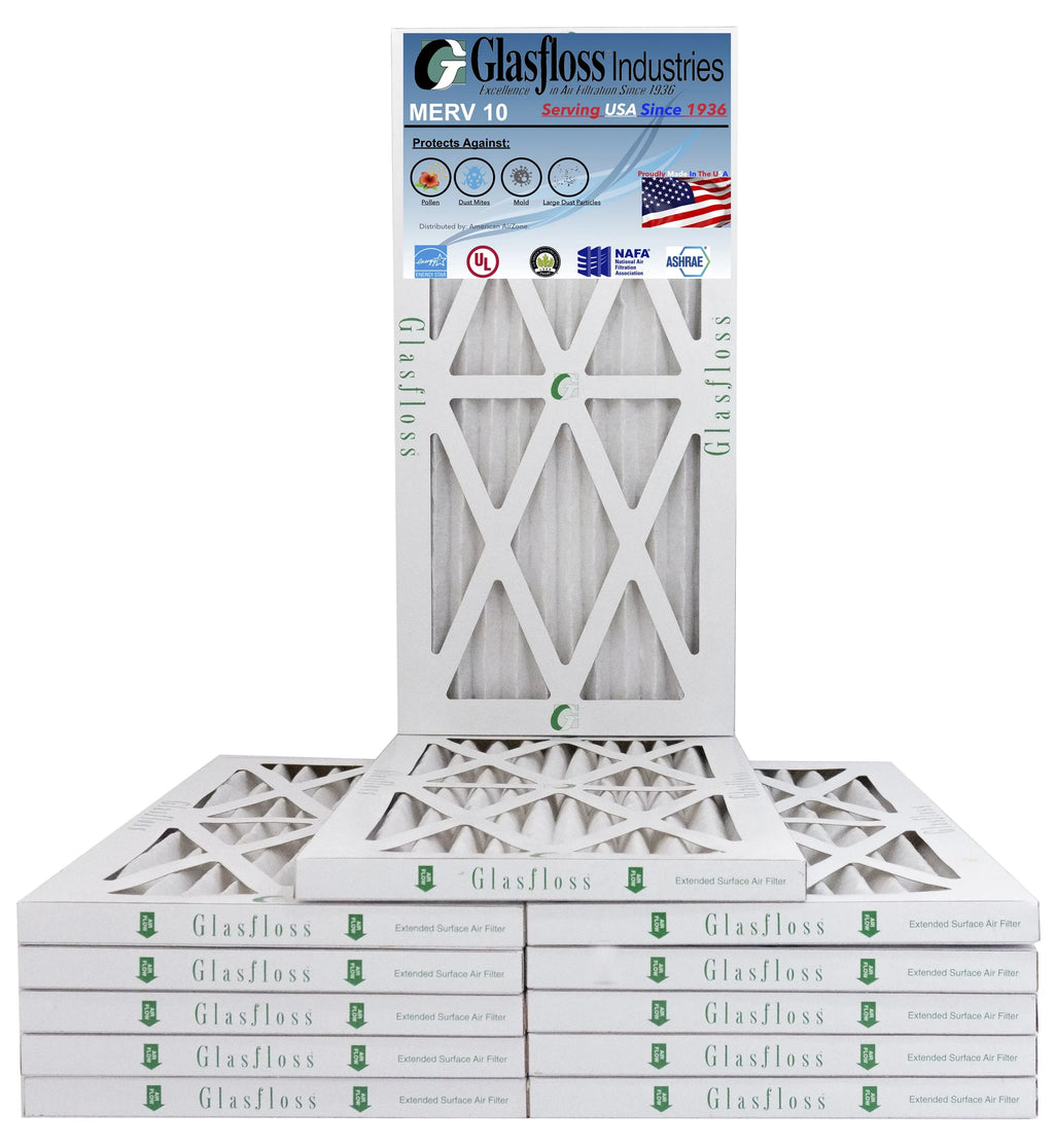 MERV x (Actual Filter USA Glasfloss - -Qty:12 19.5x7/8 Made Size: 13x20x1 in - 10 Furnace Air - inch) 12.5