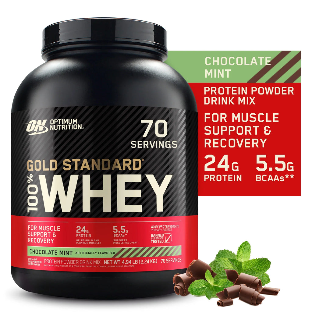 Optimum Powder, lb, Servings 100% 70 Gold Protein Whey Mint, Standard Nutrition, Chocolate 4.94