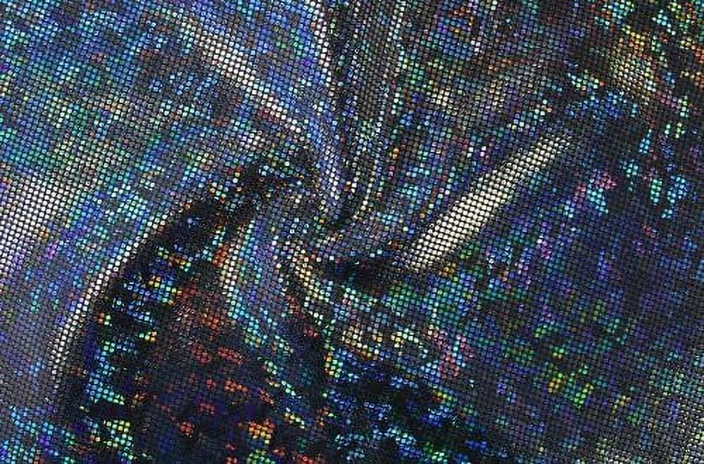 Dance For Swimwear, Hologram-Black/Black- 4-Way Shattered Glass Fabric Etc. Spandex Gymnastics, Stretch