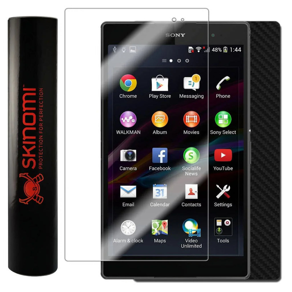 Tablet for Sony Protector Carbon Skinomi Fiber Z3 Compact Skin Screen & Xperia