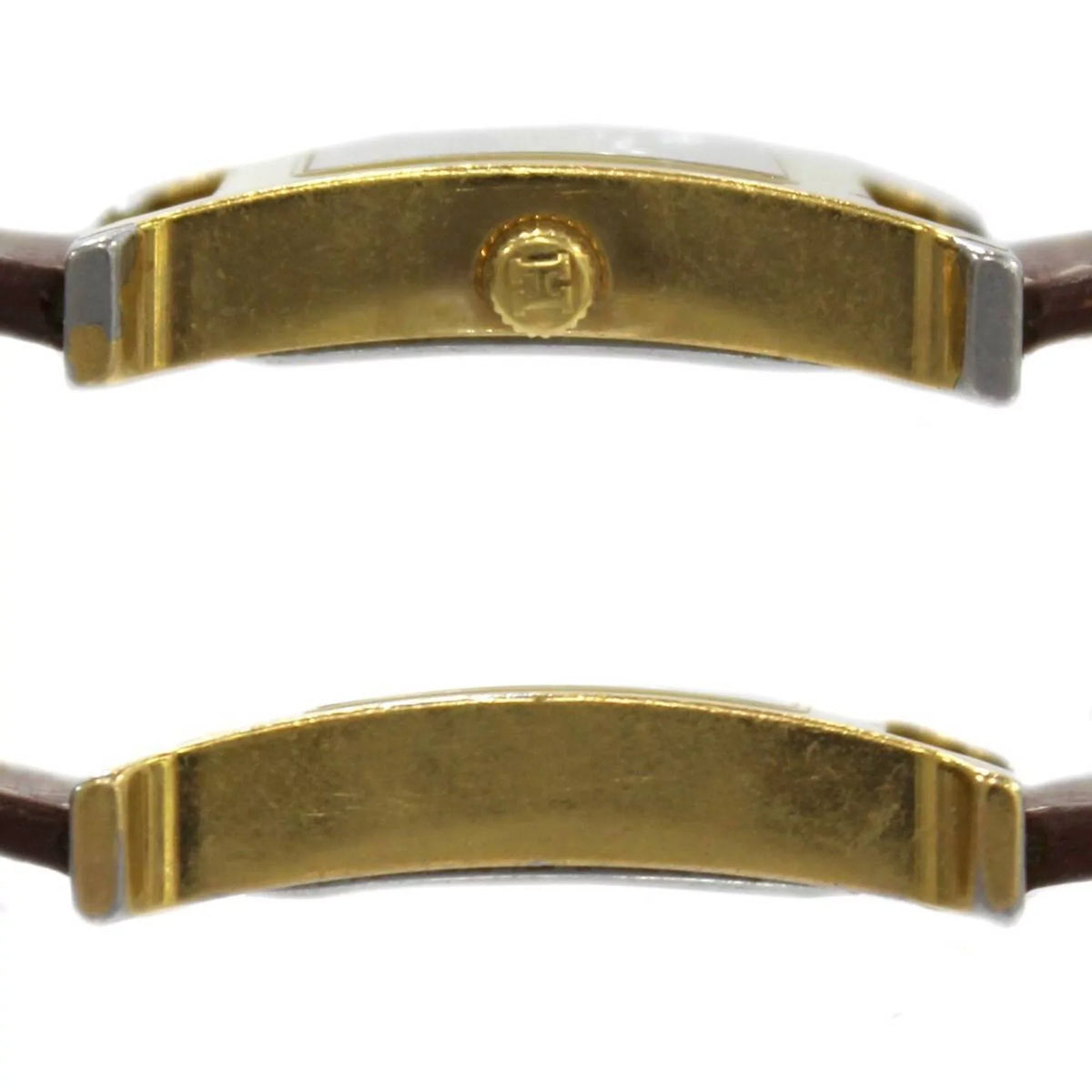□G White Watch Ladies Hermes (Good) Brown x Dial: HERMES H Pre-Owned Gold HH1.201 Quartz